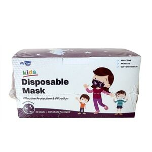 WeCare Kids Disposable Face Masks Individually Wrapped Unicorn Print Box Of 50